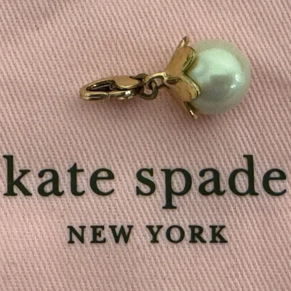 KATE SPADE Large Pearl 12 KT Plated Vintage Charm (No Bracelet)
